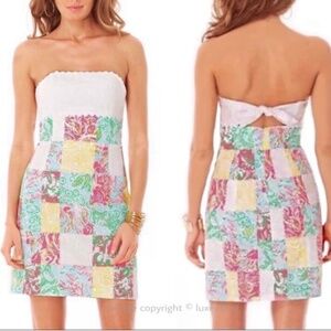 Lilly Pulitzer Size 2 Patchwork Strapless Dress